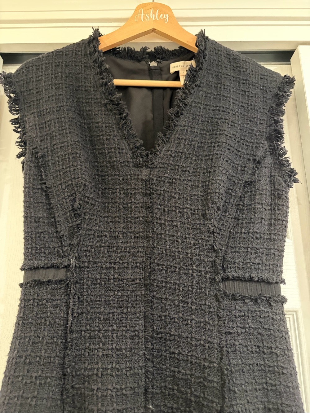 Rebecca Taylor $450‎ Black Sleeveless Tweed V-neck - Picture 4 of 8